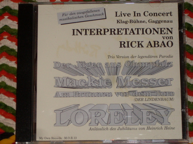 CD - RICK ABAO - Live In Concert - 2015 nimmari NM