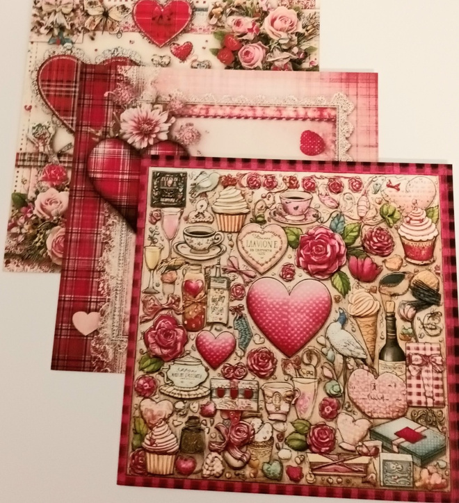 Kuviopaperit YSTÄVÄNPÄIVÄKSI / 3 kpl -setti / 15 x 15 cm