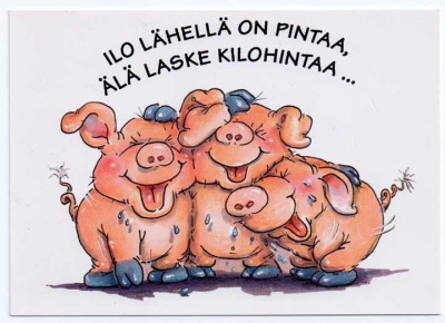 POSSU / Kolme possua nauraa yhdessä silmät vesissä.