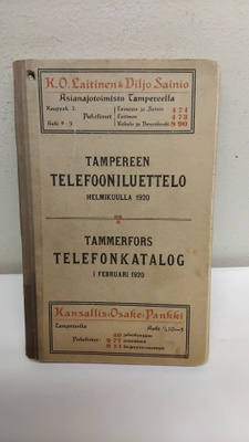 TAMPEREEN TELEFOONILUETTELO, 1920