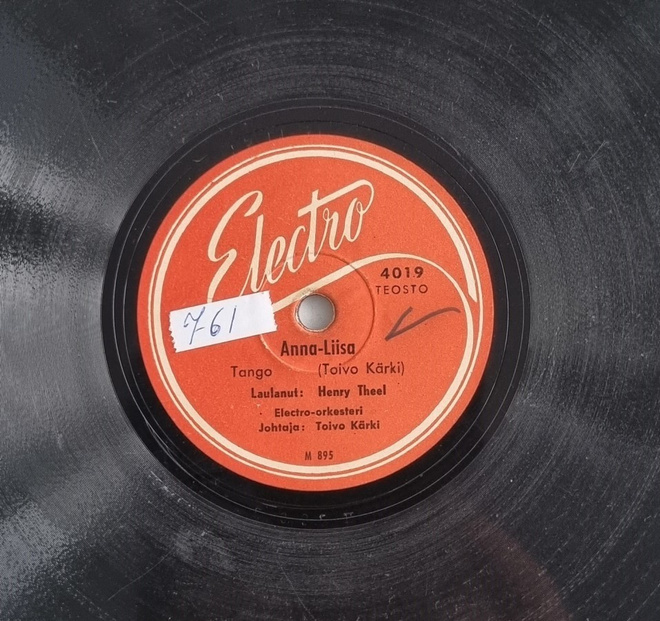 Savikiekko 1947 - Henry Theel - Electro 4019