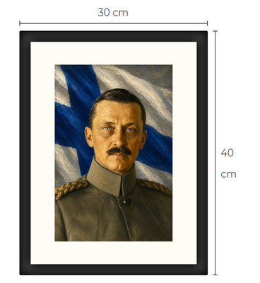 Uusi Mannerheim art print kehystetty 30 cm x 40 cm