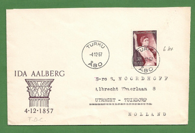 FDC. 4.12.1957 Ida Aalberg  (103)