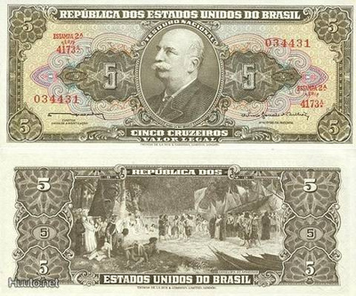 Brasilia 5 Cruzeiros v.1964 (P-176c) UNC