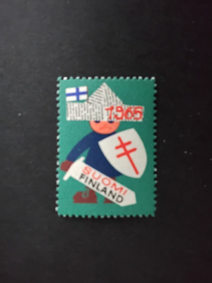 1965 tub joulumerkki paperihattuinen poika **
