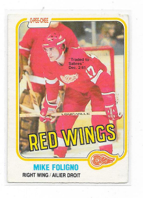 1981-82 OPC #87 Mike Foligno , Detroit Red Wings