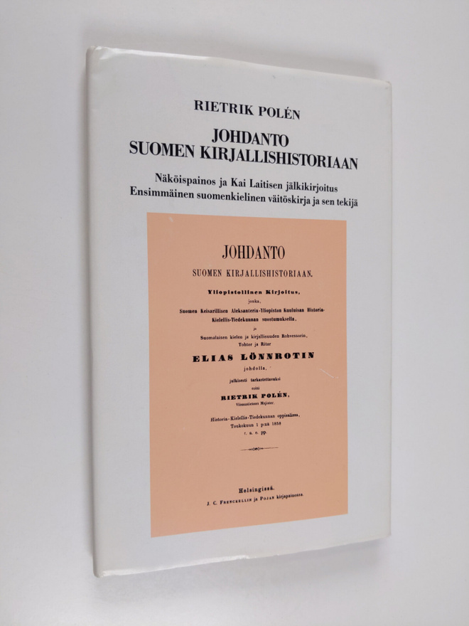 Rietrik Polen : Johdanto Suomen Kirjallisuushistoriaan : ...