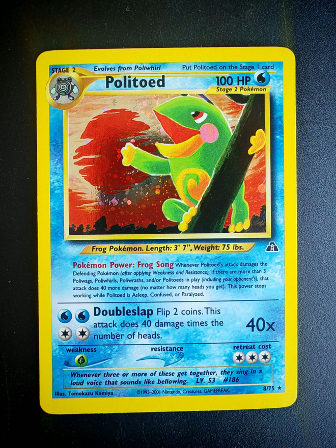 Pokemon kortti Politoed Neo Discovery holo