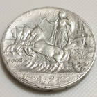Italia 2 Lire 1908, Vittorio Emanuele III, Hopeakolikko - pikkukuva 3