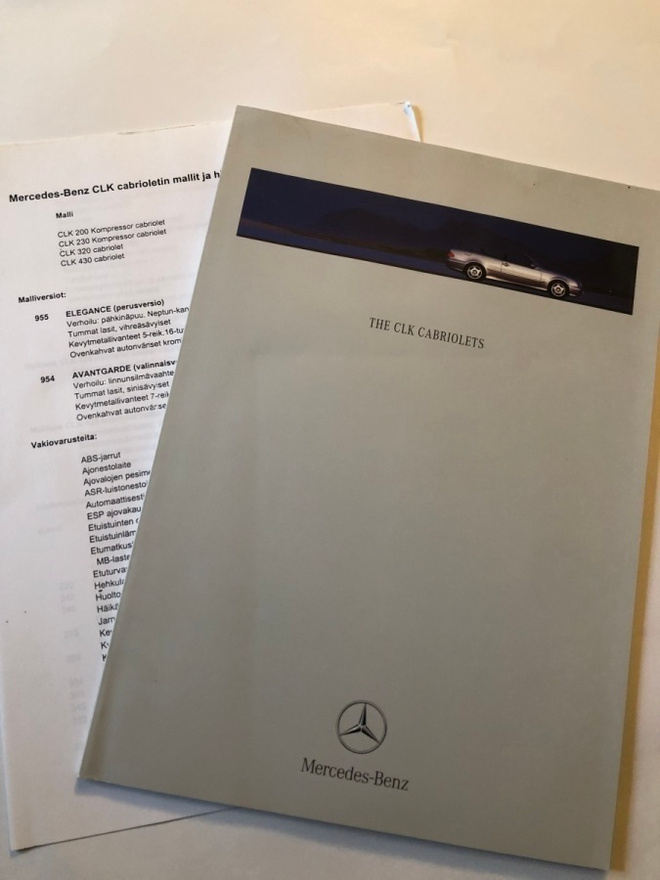 Myyntiesite - The Mercedes-Benz CLK Cabriolets - 12/1999