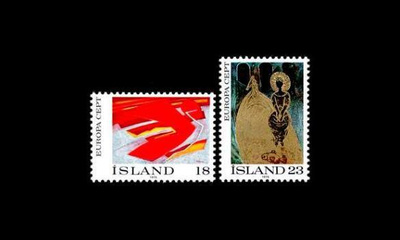Islanti 502-3 ** Europa maalauksia (1975)