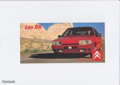 Citroen BX lisävarusteet -esite, 1986