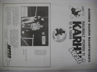 Karhu-viesti Raumalt Porrii 17.4.1988 (20.3)