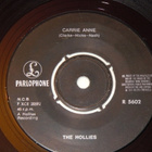 7" HOLLIES - Carrie Anne - single 1967 suomi beat EX- - pikkukuva 1