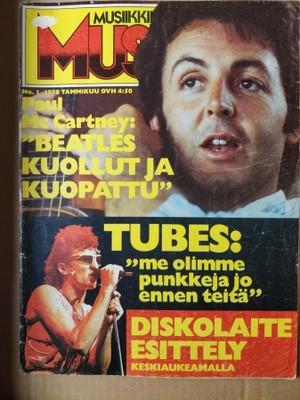 Musa 1/1978 suomalainen musiikkilehti