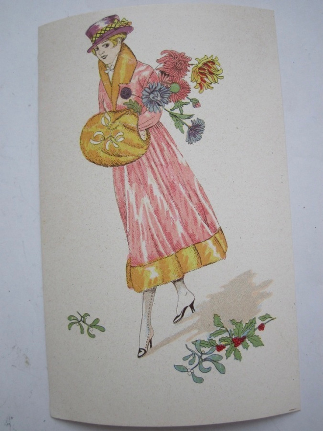 VANHA Postikortti Xavier Sager Art Deco n. 1920 HUIPPUKUNTO