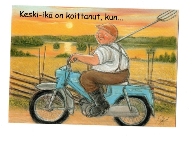 °°KESKI-IKÄ ON KOITTANUT, KUN...°° KORTTI /  (HÖRÖLÄ)