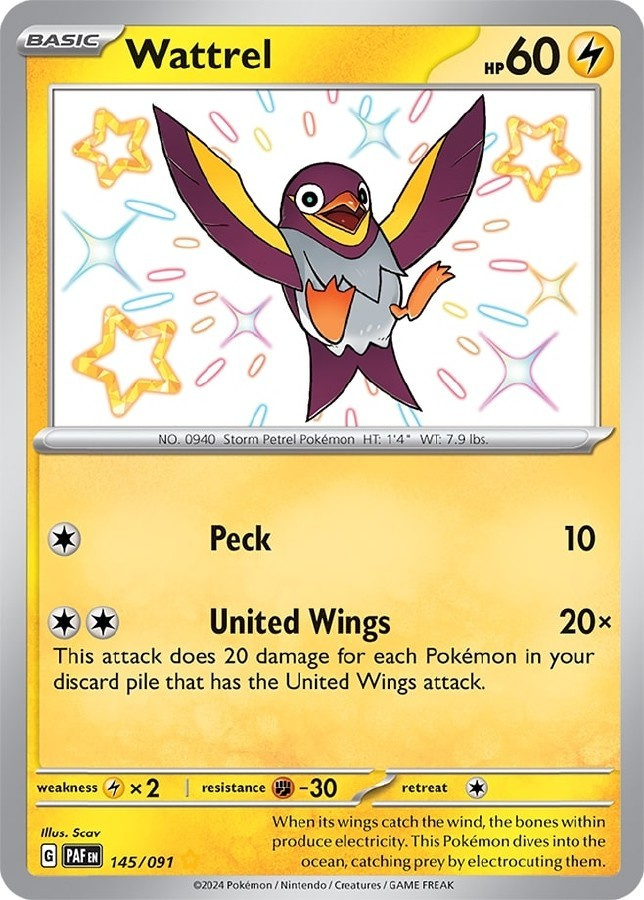 Wattrel 145/091 - Paldean Fates - NM/M
