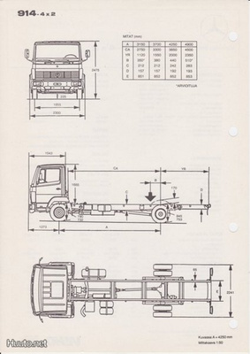 Mercedes-Benz 914 tekniset tiedot -esite, 1984