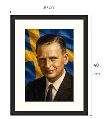 Uusi Olof Palme art print kehystetty 30 cm x 40 cm