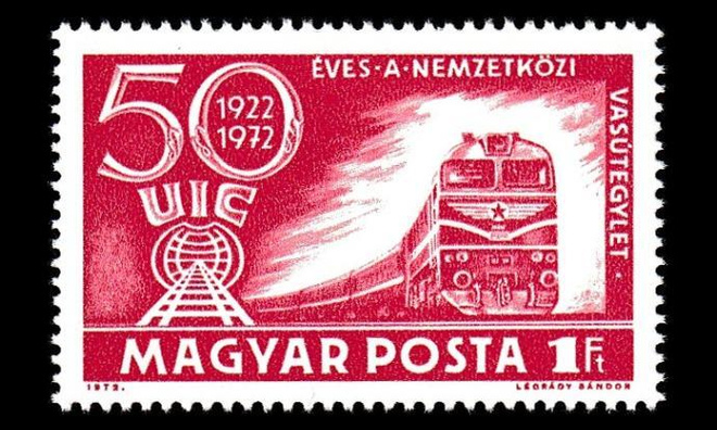 Unkari 2803 ** Kansainvälinen rautatieliitto 50v (1972)