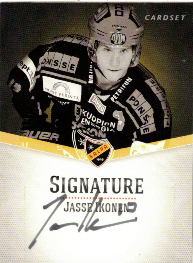 2012-13 Cardset JASSE IKONEN KalPa Ässät Signature nimmari