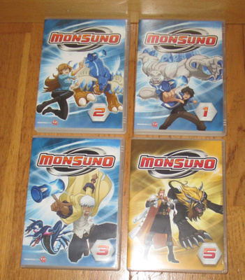 Monsuno 1,2,3,5 dvd:t kerralla Anime, animaatiot