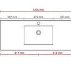 Valkoinen kylpyhuoneen tasoallas 1235 mm - pikkukuva 2