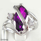 42 .. 10kt Valkokulta Amethyst Sormus .. Sormus - pikkukuva 4