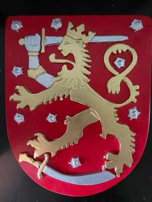 Suomen Leijonavaakuna – käsintehty kotimainen , 25x20cm