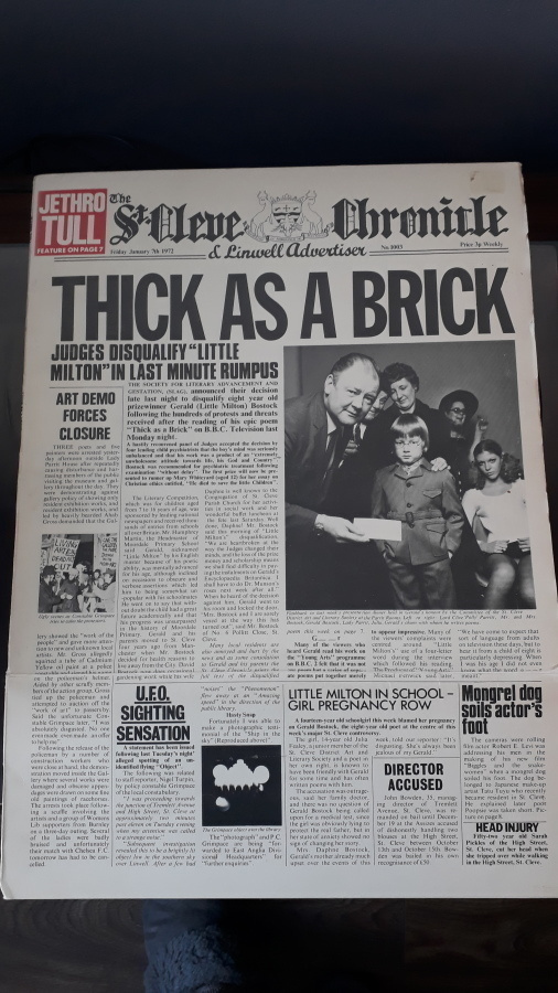 Jethro Tull -  Thick as a brick -  lp orig 1972 Fin
