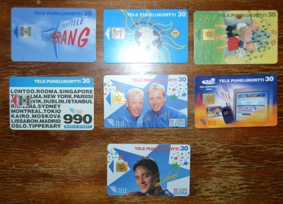Tele puhelukortit 7kpl (1994, 1995, 1996)