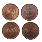 1 Penni 4 kpl. 1888-1893 Hyväkuntoinen erää! - pikkukuva 1