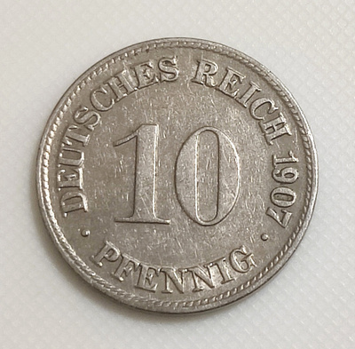 Saksa 10 Pfennig 1907D