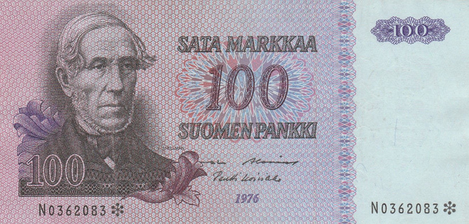 100 markkaa 1976 tähti