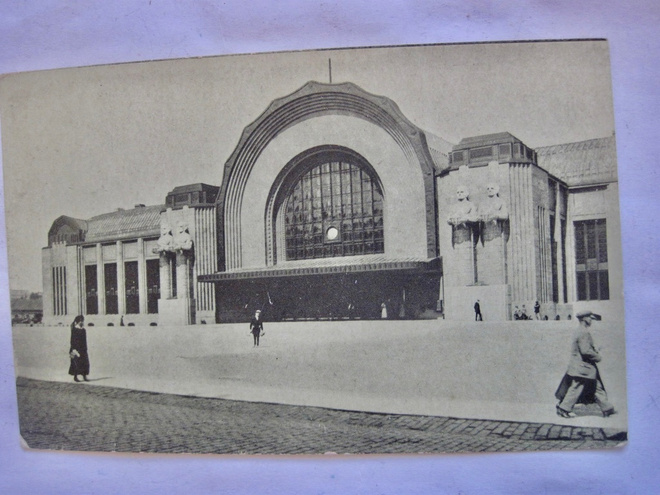 VANHA Postikortti Helsinki Rautatie Asema 1920-l