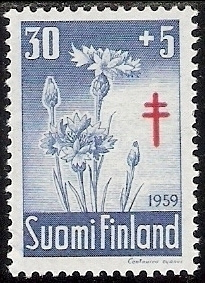 1959 TUB merkki Ruiskaunokki 30 + 5 mk ** LaPe 511