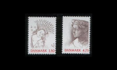 Tanska 1023-4 ** Nordia postimerkkinäyttely (1992)