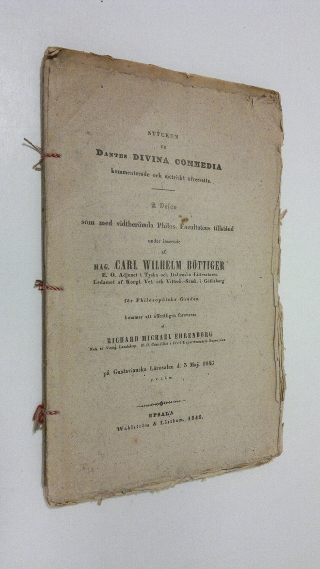 Carl Wilhelm Böttiger : Stycken ur Dante's Divina Commedi...