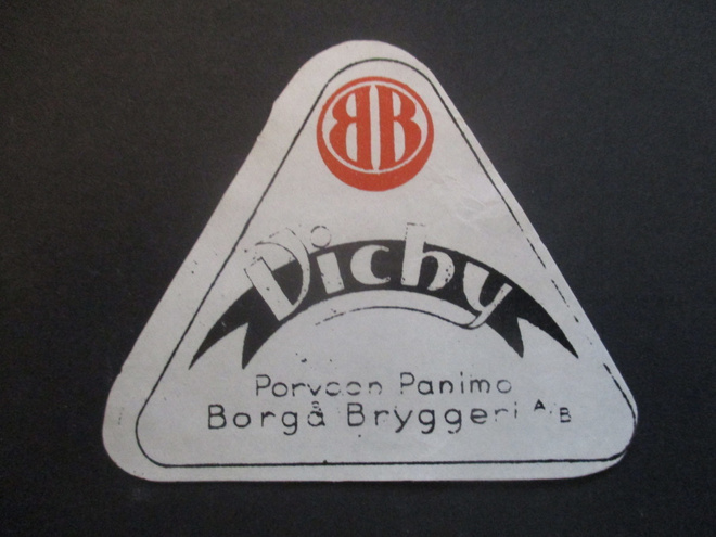 VANHA JUOMAETIKETTI - VICHY PORVOO (AB17)