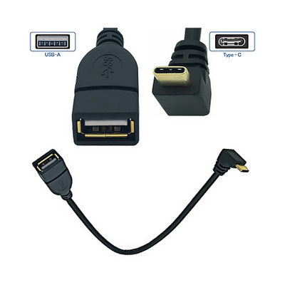 USB-C kulma OTG-sovitin 26cm *TESTATTU*