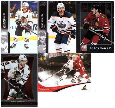 5 x DUNCAN KEITH Blackhawks, Oilers