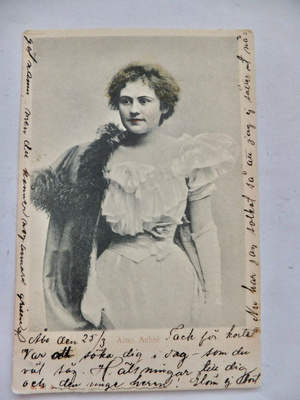 VANHA Postikortti Ooppera Laulaja Aino Ackte 1904