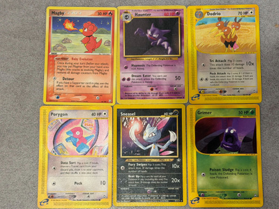 Pokémon-korttipaketti 6 kpl – Base Set, Aquapolis, Neo Genes