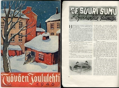 Työväen Joululehti 1946 (Kajanto, Haanpää; kork. 37 cm)