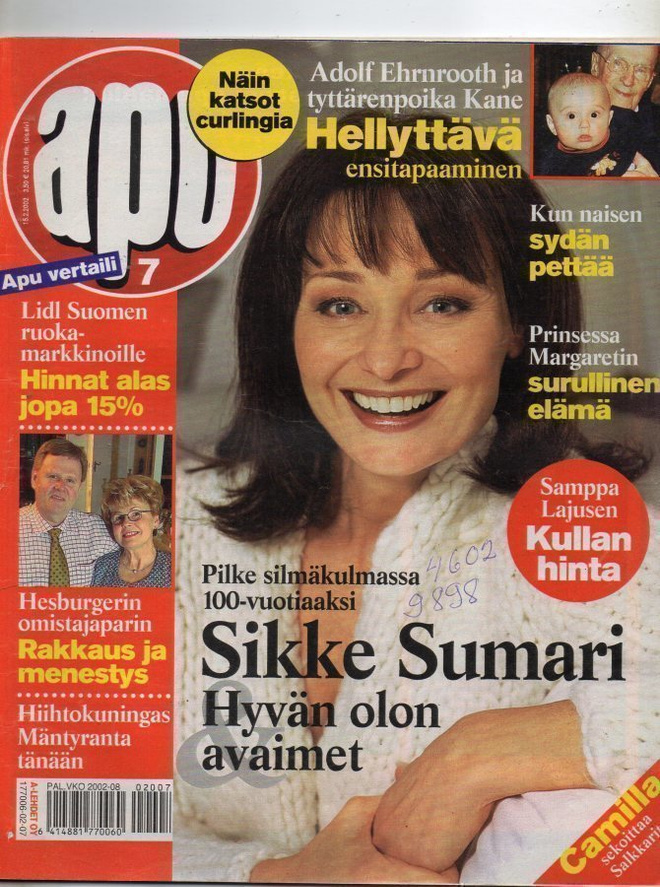 Apu n:o 7 2002 Sikke Sumari. Adolf & Lapsenlapsi.  Margaret.