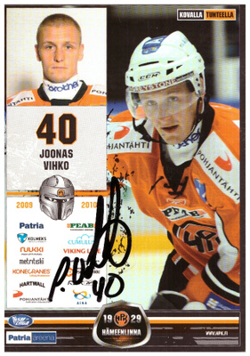 JOONAS VIHKO #40 HPK Postikortti Nimmarilla