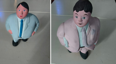 Keraamiset retro figuurit / patsaat 2 kpl
