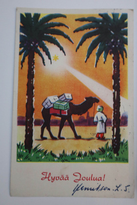 Joulukortti vintage kulkenut