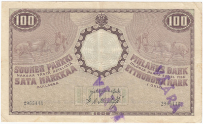 100 Markkaa 1909 KV kl.4